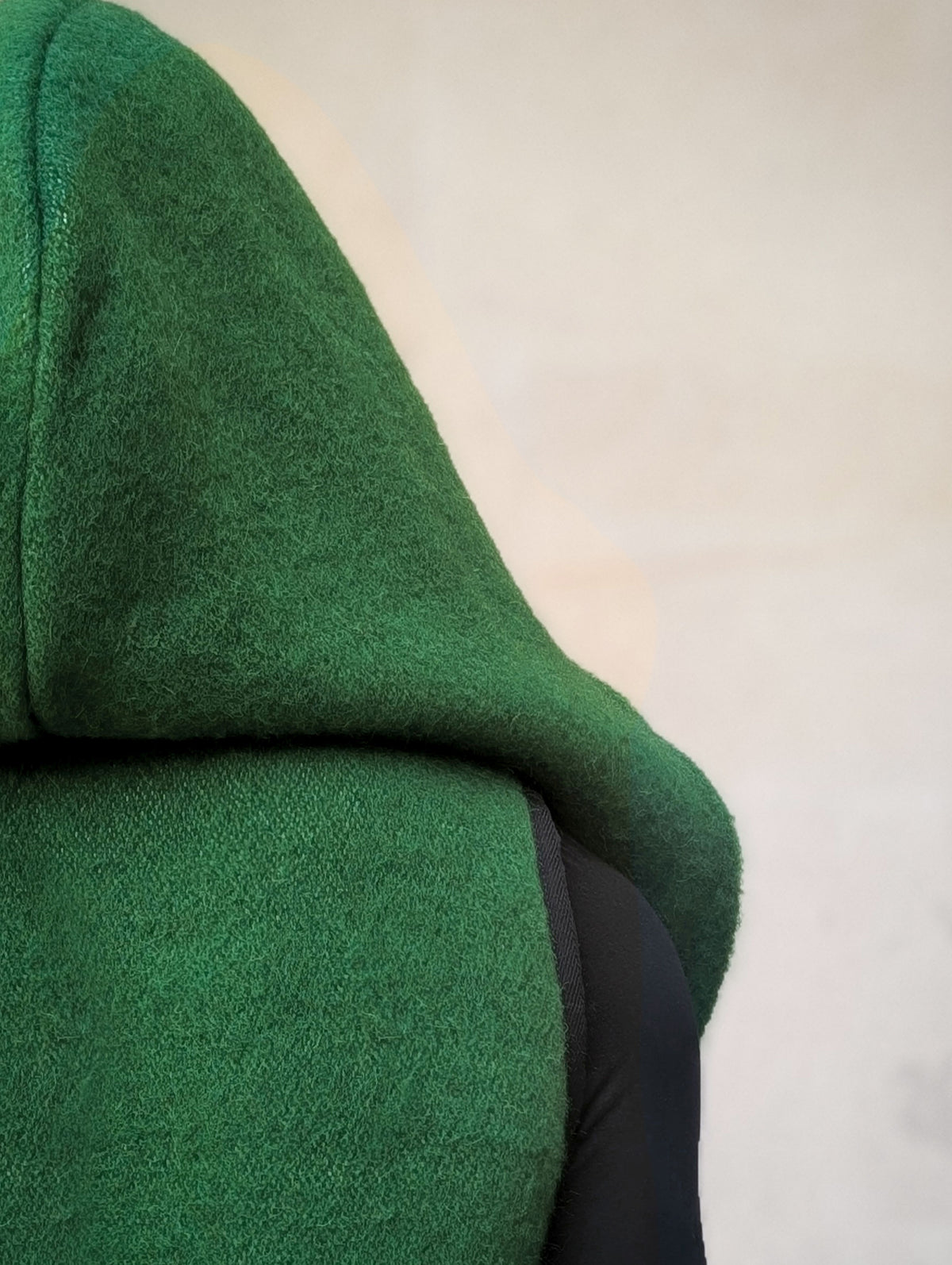 Men's Long Hooded Wool Vest - Green