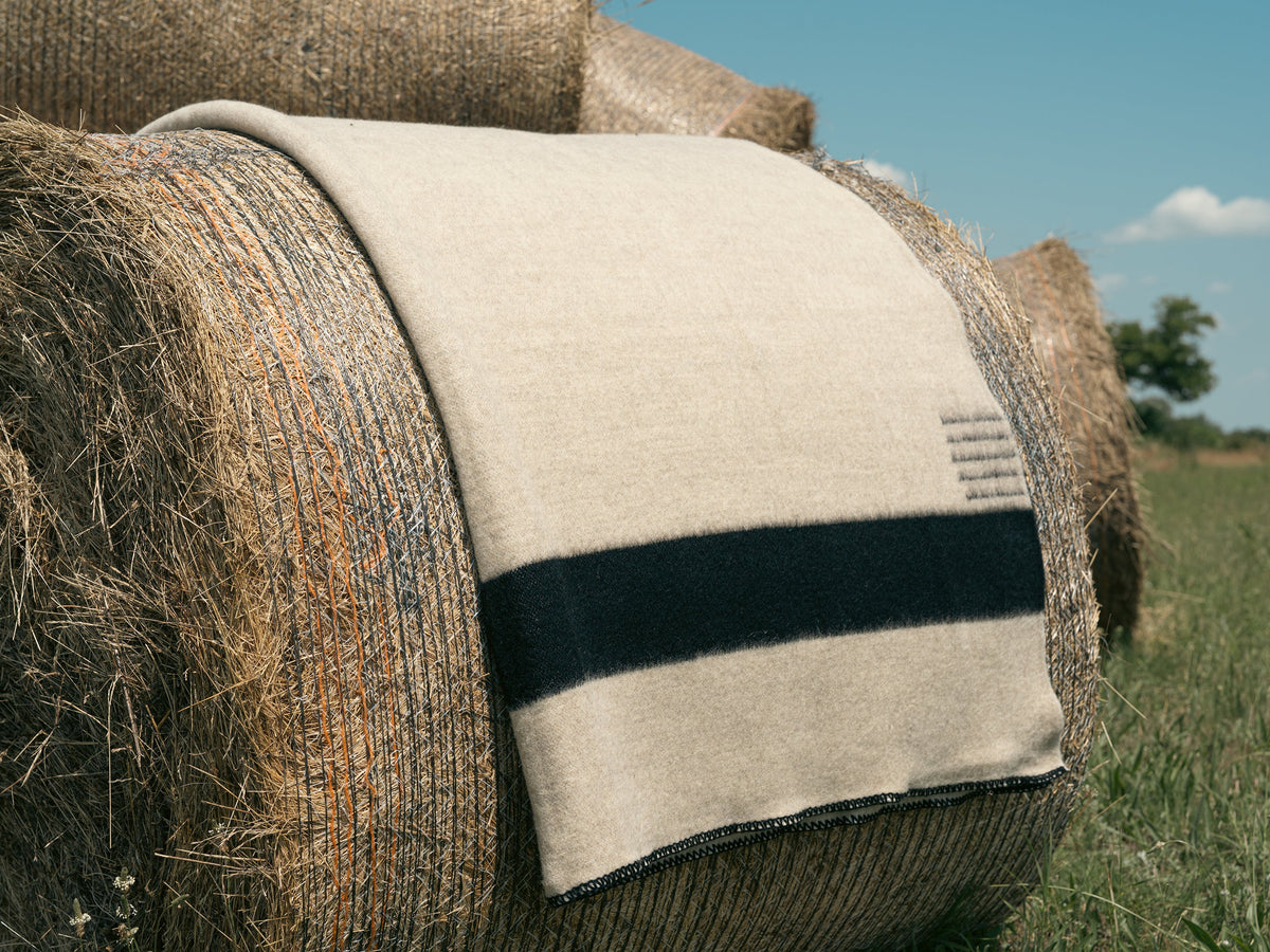 Signature handwoven pure wool blanket. Thick and warm. Timeless, heritage minimalistic design. 