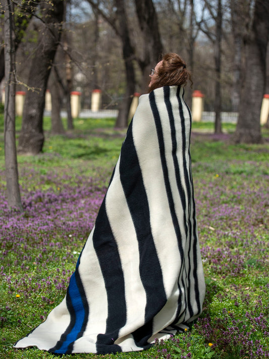Striped Heavyweight Wool Blanket S04