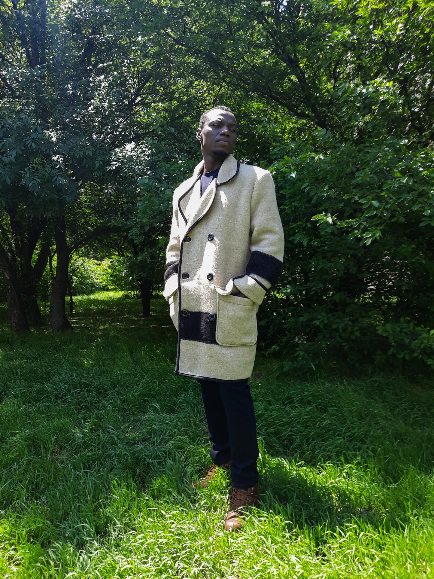 Gray Blanket Peacoat